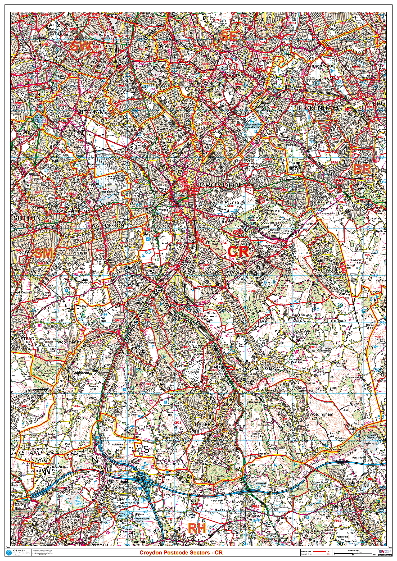 Croydon - CR - Postcode Sector Map (G60)