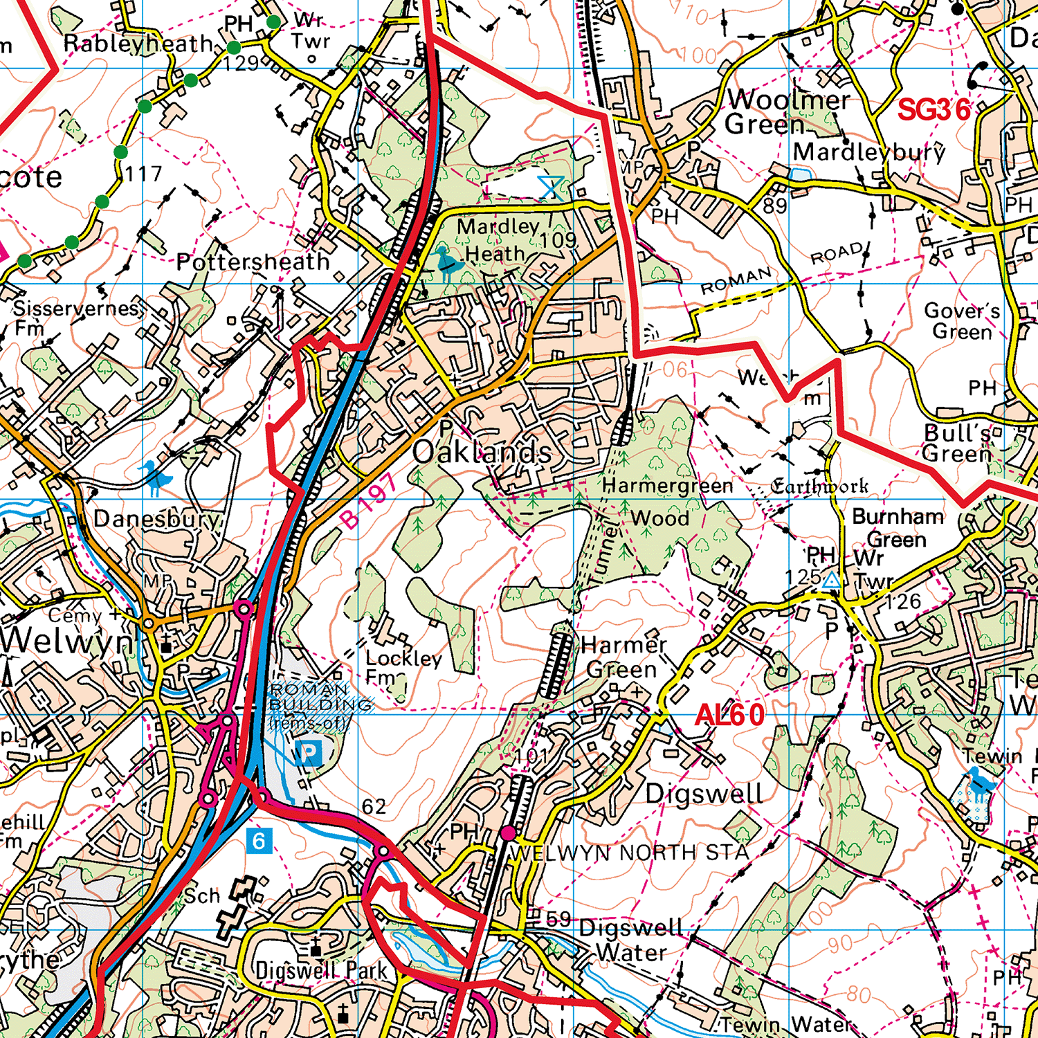 St Albans - AL - Postcode Sector Map (G61)