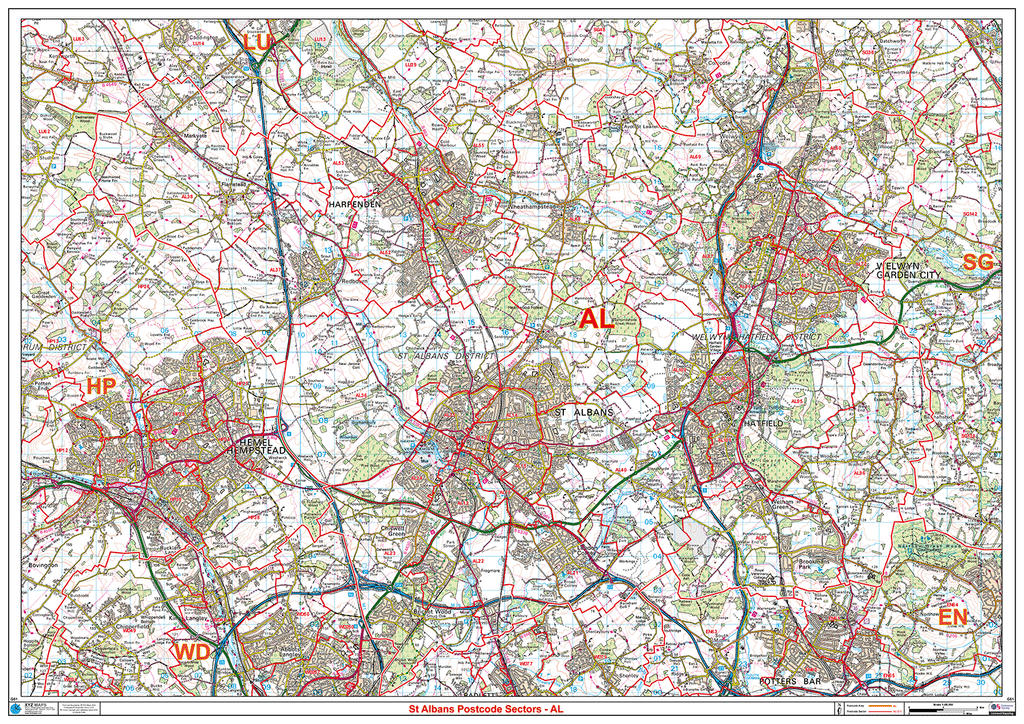 St Albans - AL - Postcode Sector Map (G61)