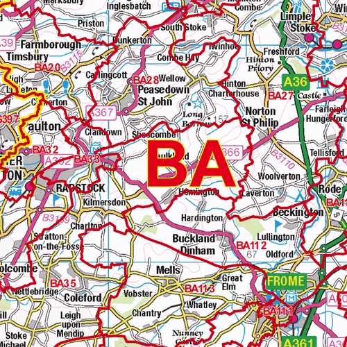 Bath - BA - Postcode Sector Map (G62)