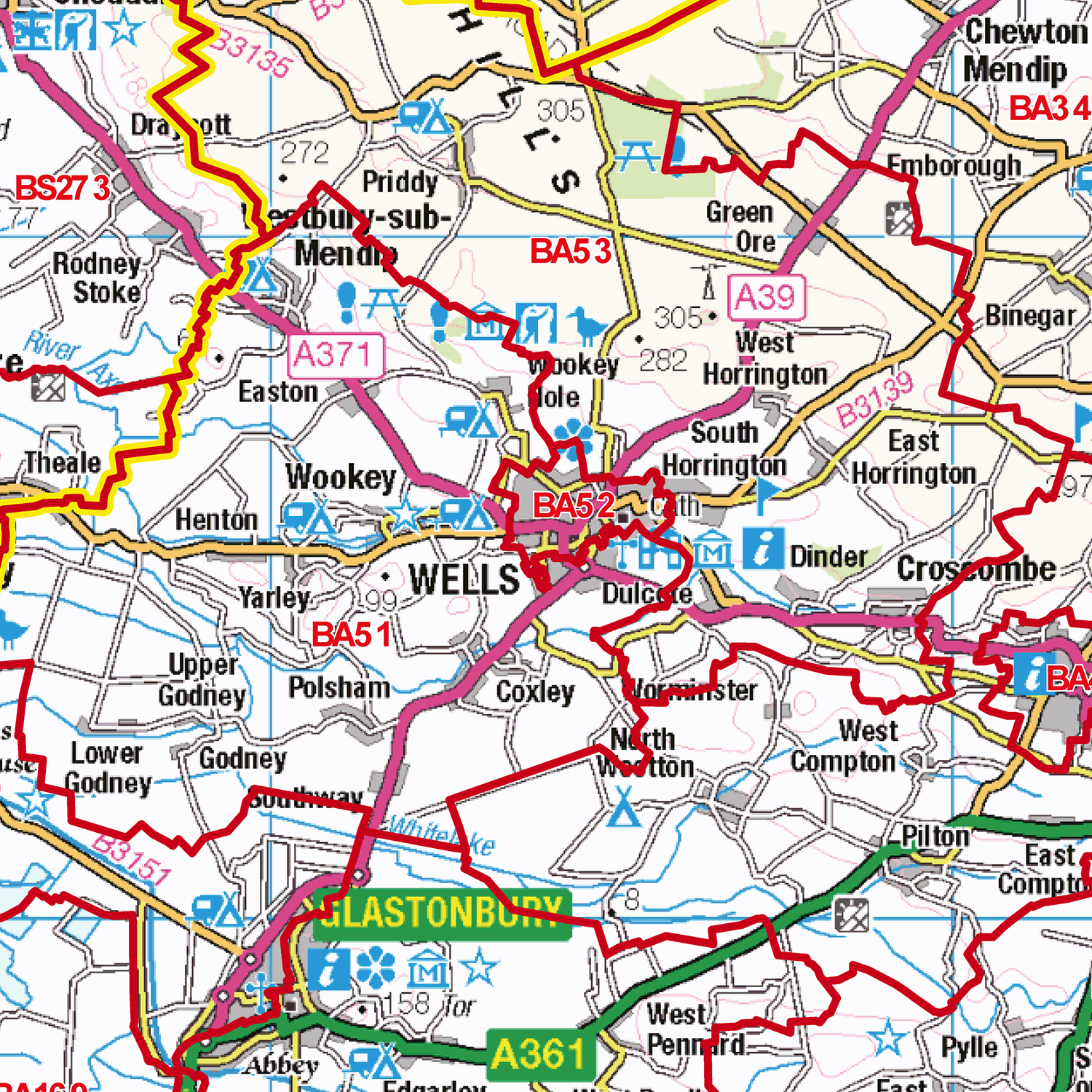 Bath - BA - Postcode Sector Map (G62)