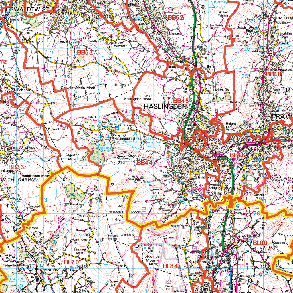 Blackburn - BB - Postcode Sector Map (G63)