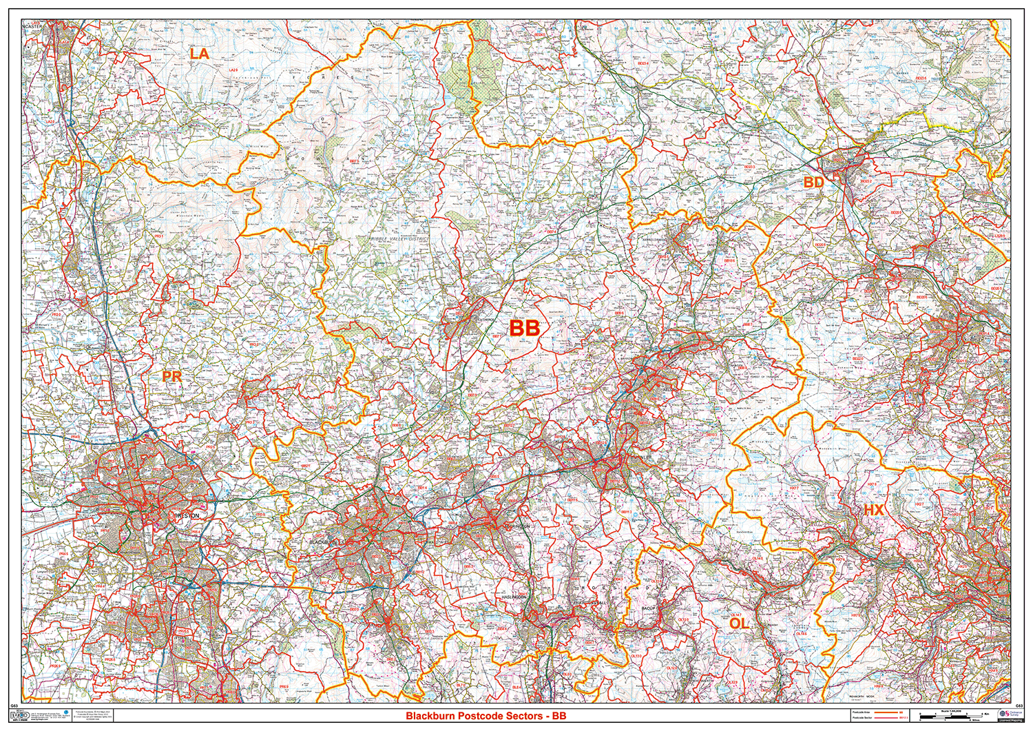 Blackburn - BB - Postcode Sector Map (G63)