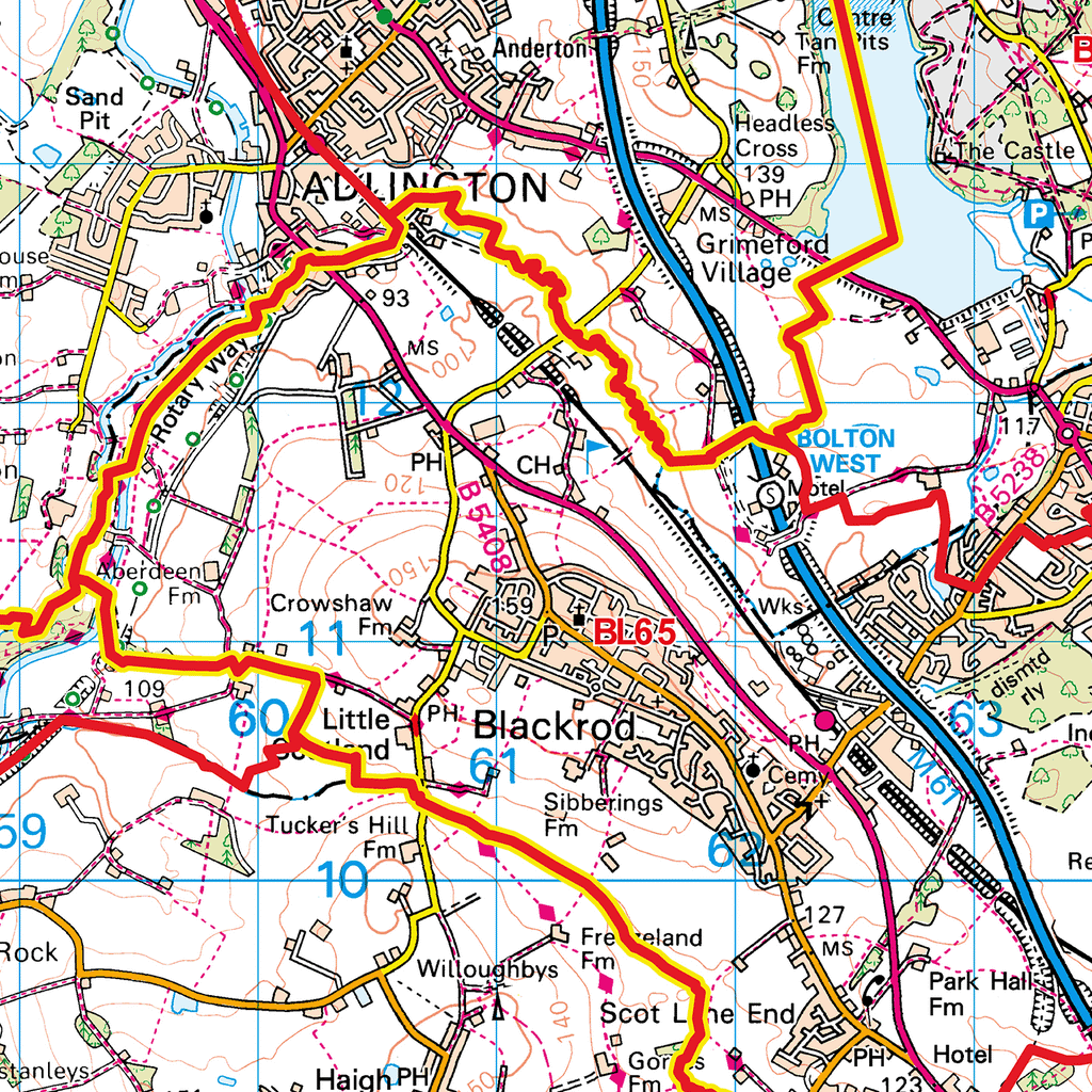 Bolton - BL - Postcode Sector Map (G64)