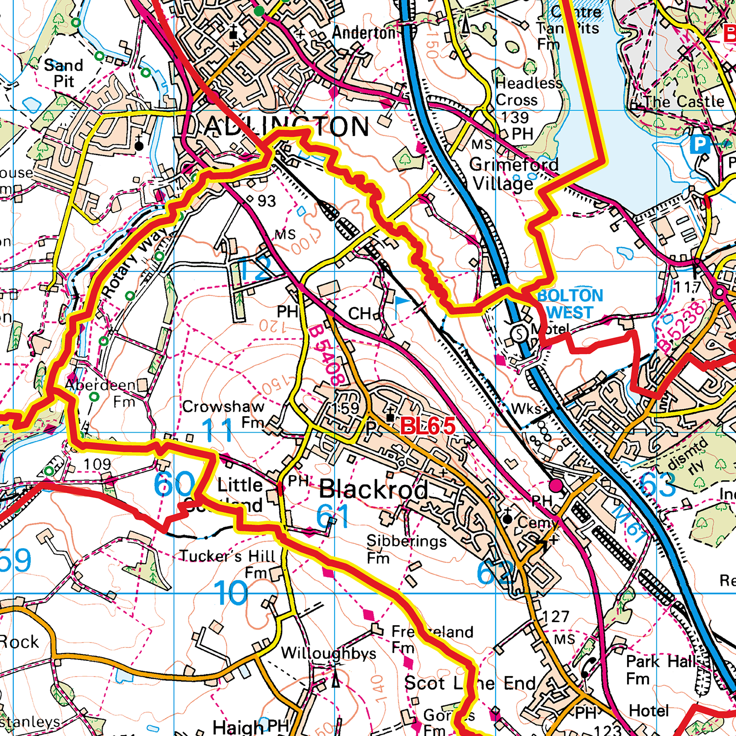 Bolton - BL - Postcode Sector Map (G64)
