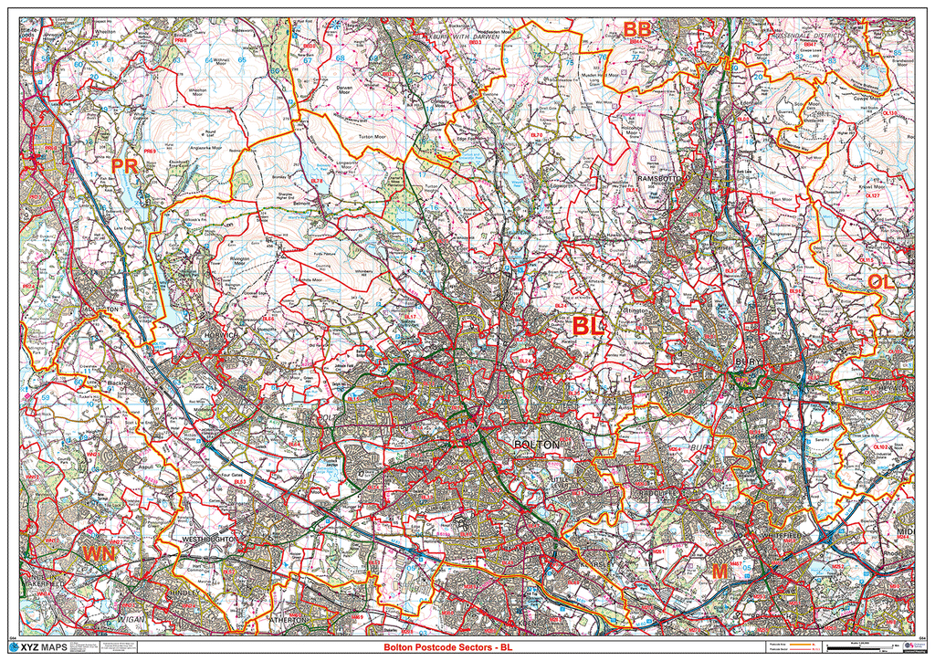 Bolton - BL - Postcode Sector Map (G64)