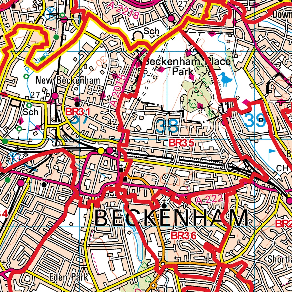 Bromley - BR - Postcode Sector Map (G65)