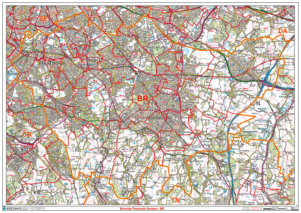 Bromley - BR - Postcode Sector Map (G65)
