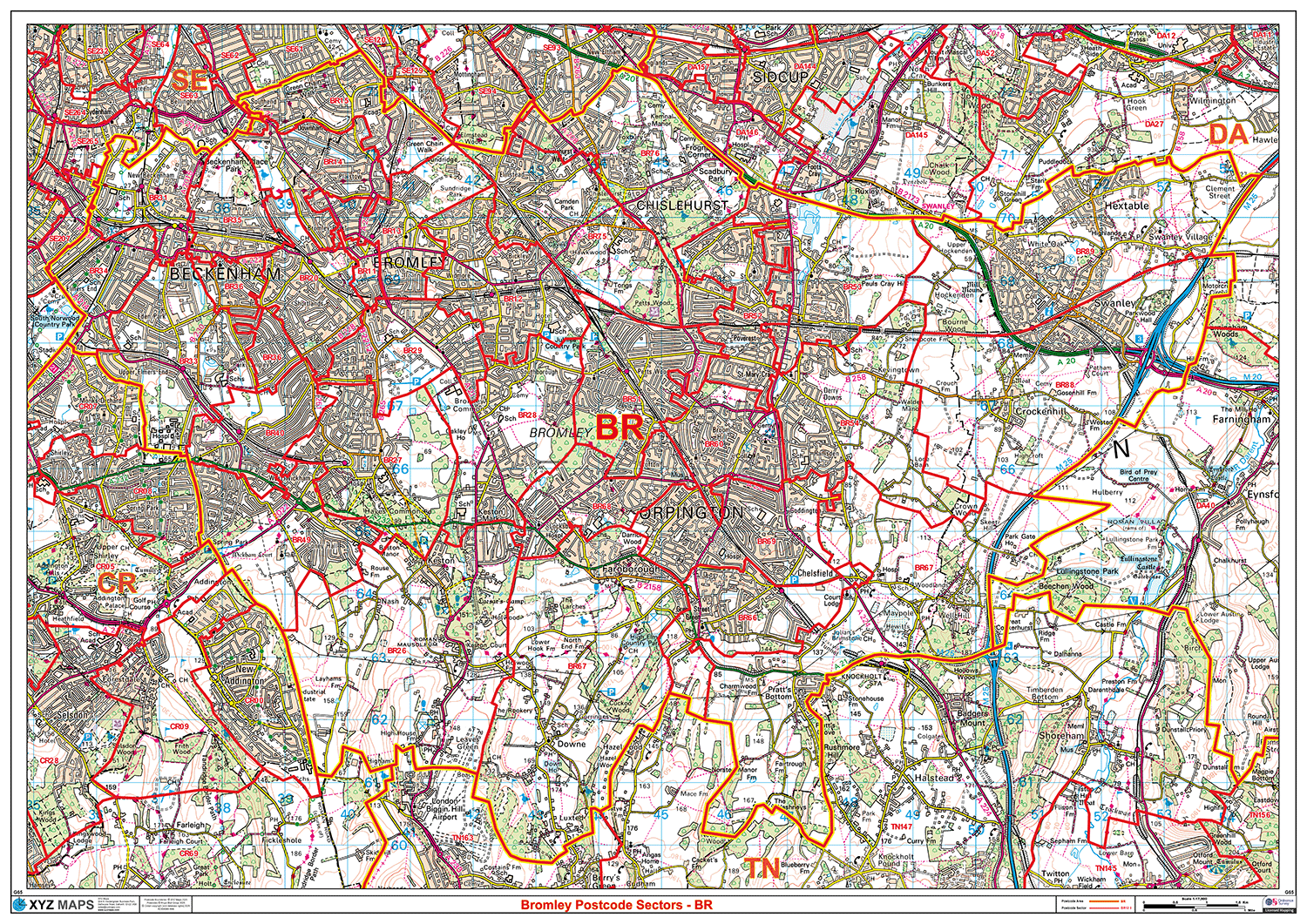 Bromley - BR - Postcode Sector Map (G65)