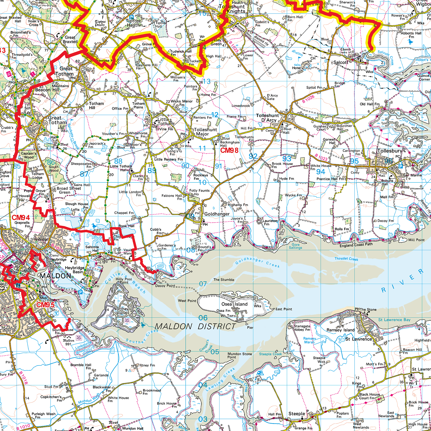 Chelmsford - CM - Postcode Sector Map (G68)