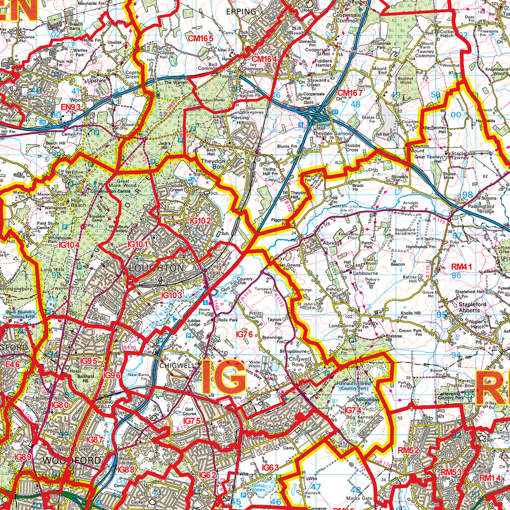 Chelmsford - CM - Postcode Sector Map (G68)