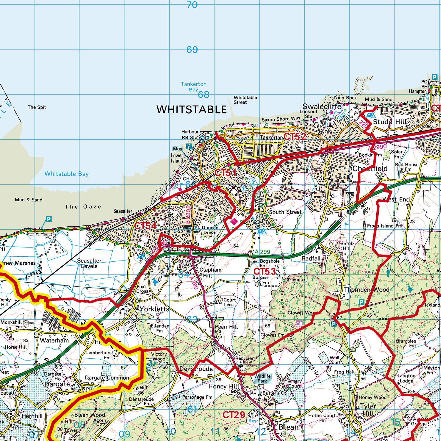 Canterbury - CT - Postcode Sector Map (G69)
