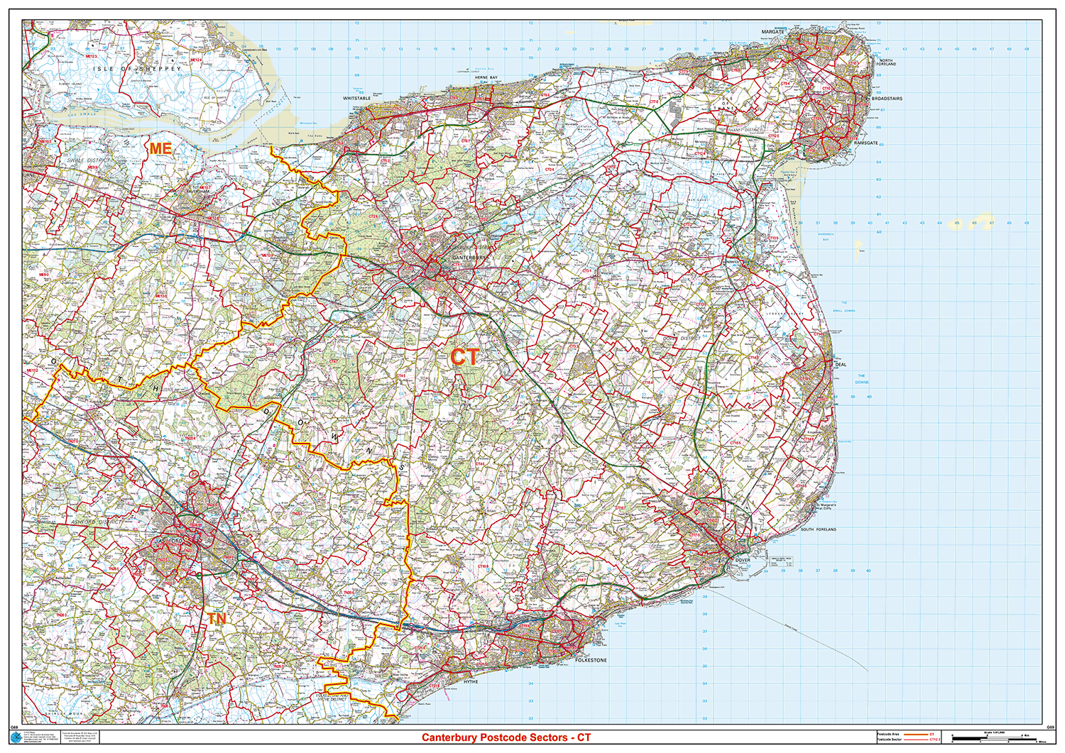 Canterbury - CT - Postcode Sector Map (G69)