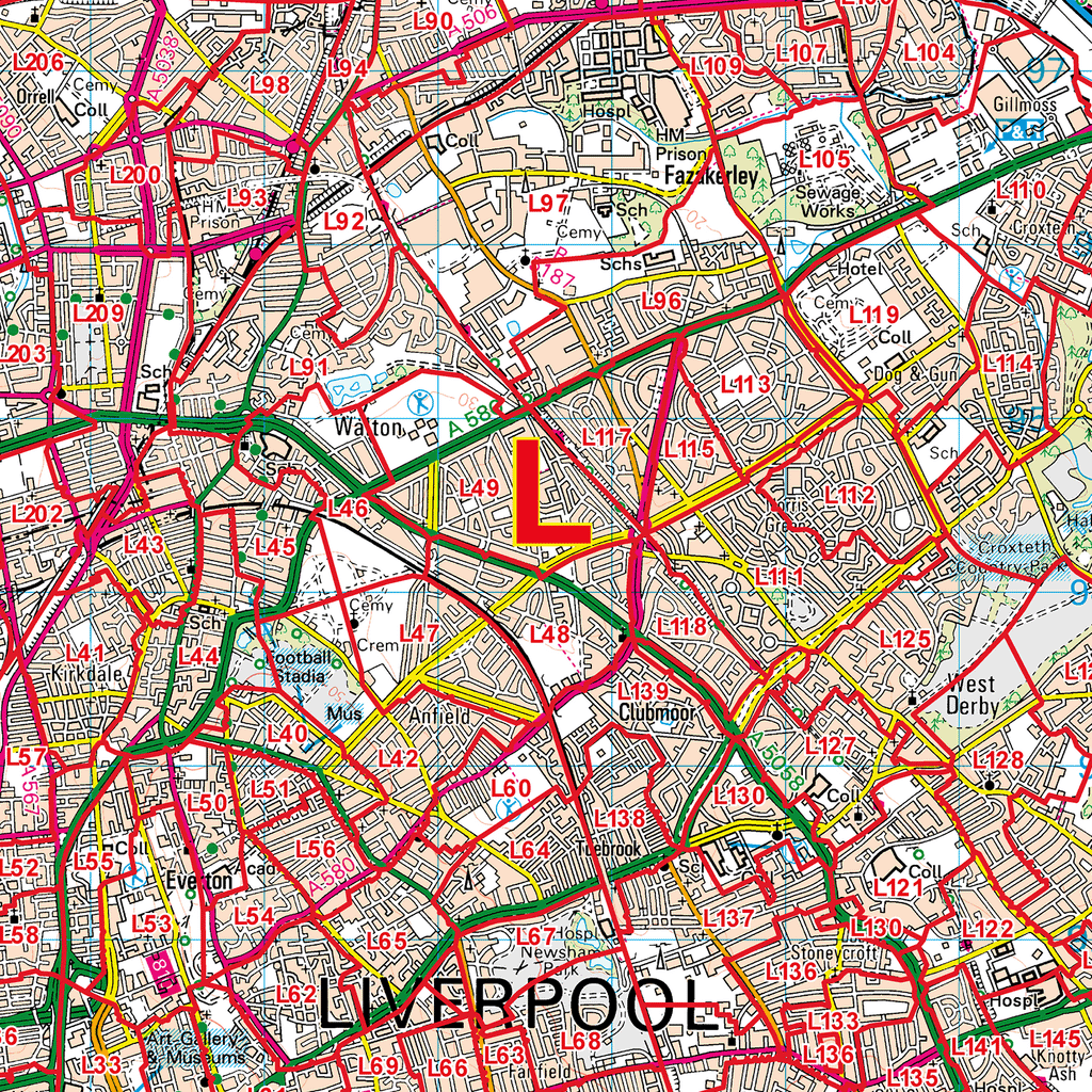 Liverpool Address Postcode Liverpool - L - Postcode Sector Map (G6) – XYZ Maps
