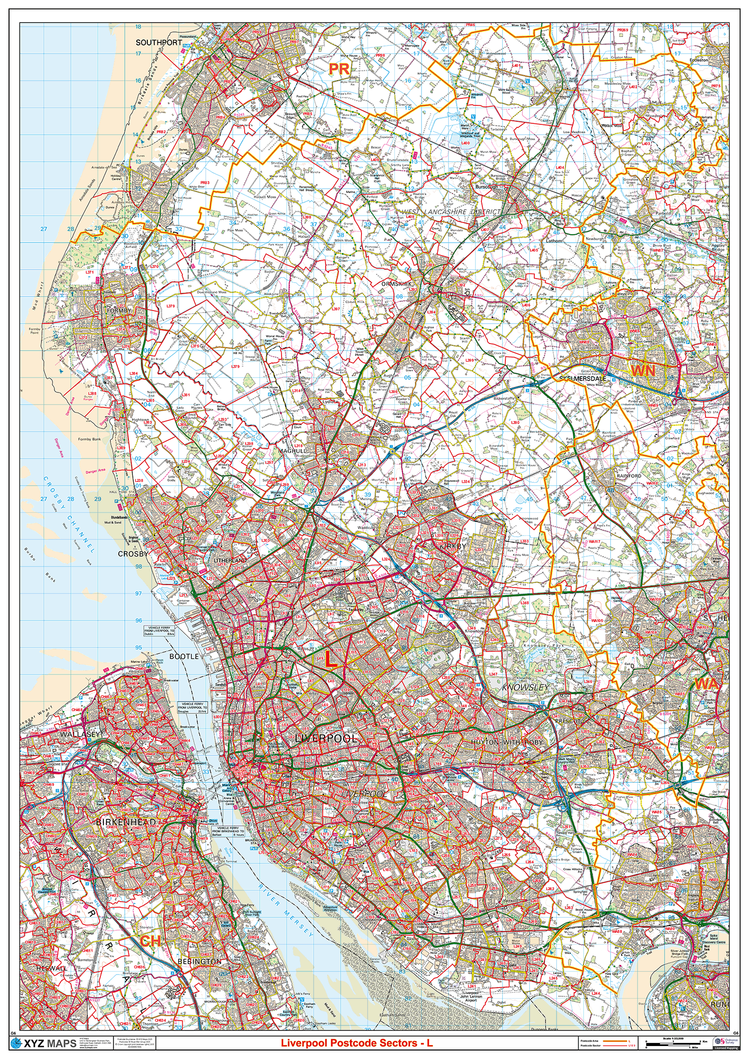 Liverpool - L -  Postcode Sector Map (G6)
