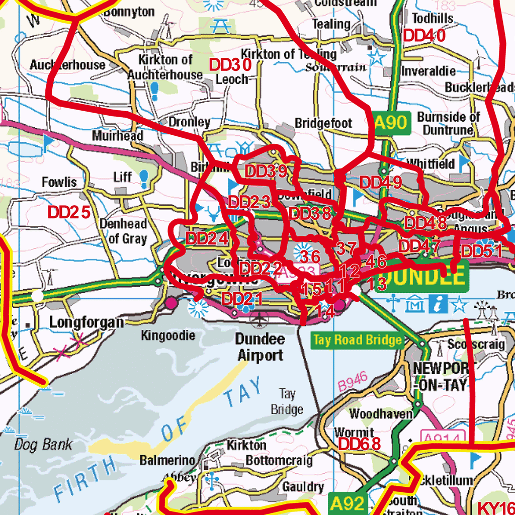 Dundee - DD - Postcode Sector Map (G70)
