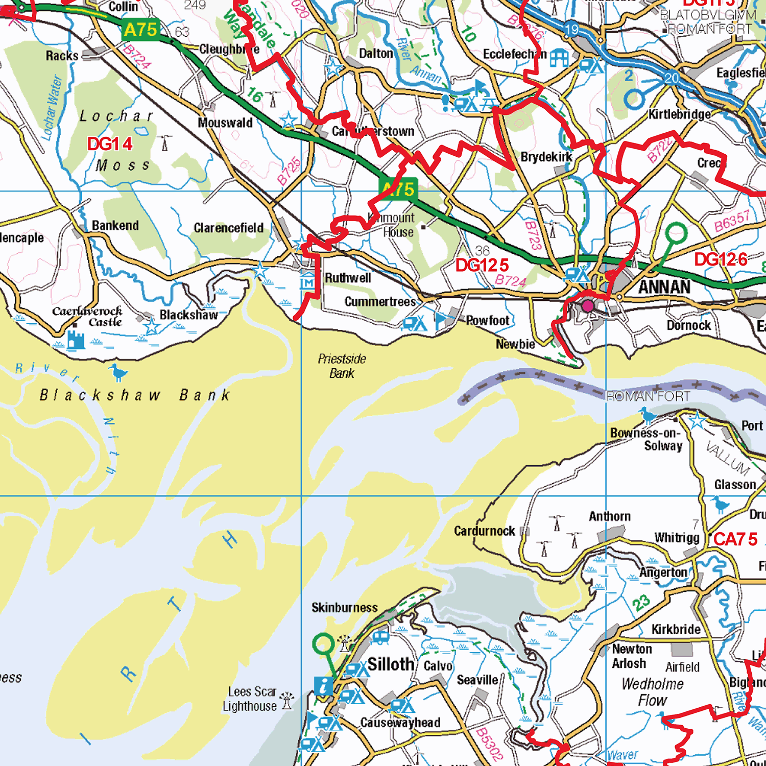 Dumfries & Galloway - DG - Postcode Sector Map (G71)