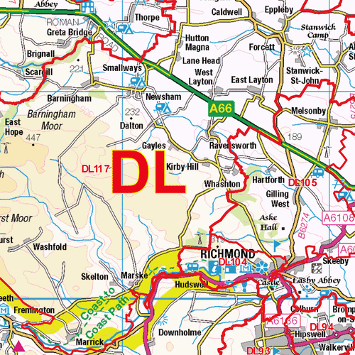 Darlington - DL - Postcode Sector Map (G73)
