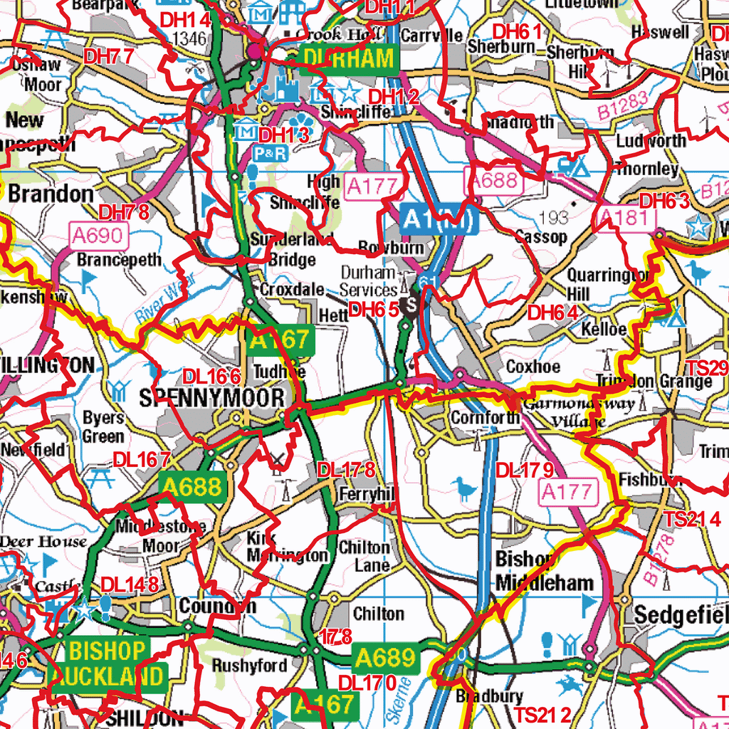 Darlington - DL - Postcode Sector Map (G73)