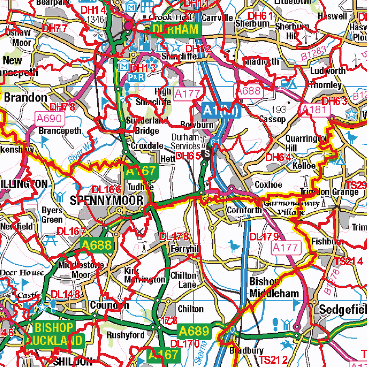 Darlington - DL - Postcode Sector Map (G73)