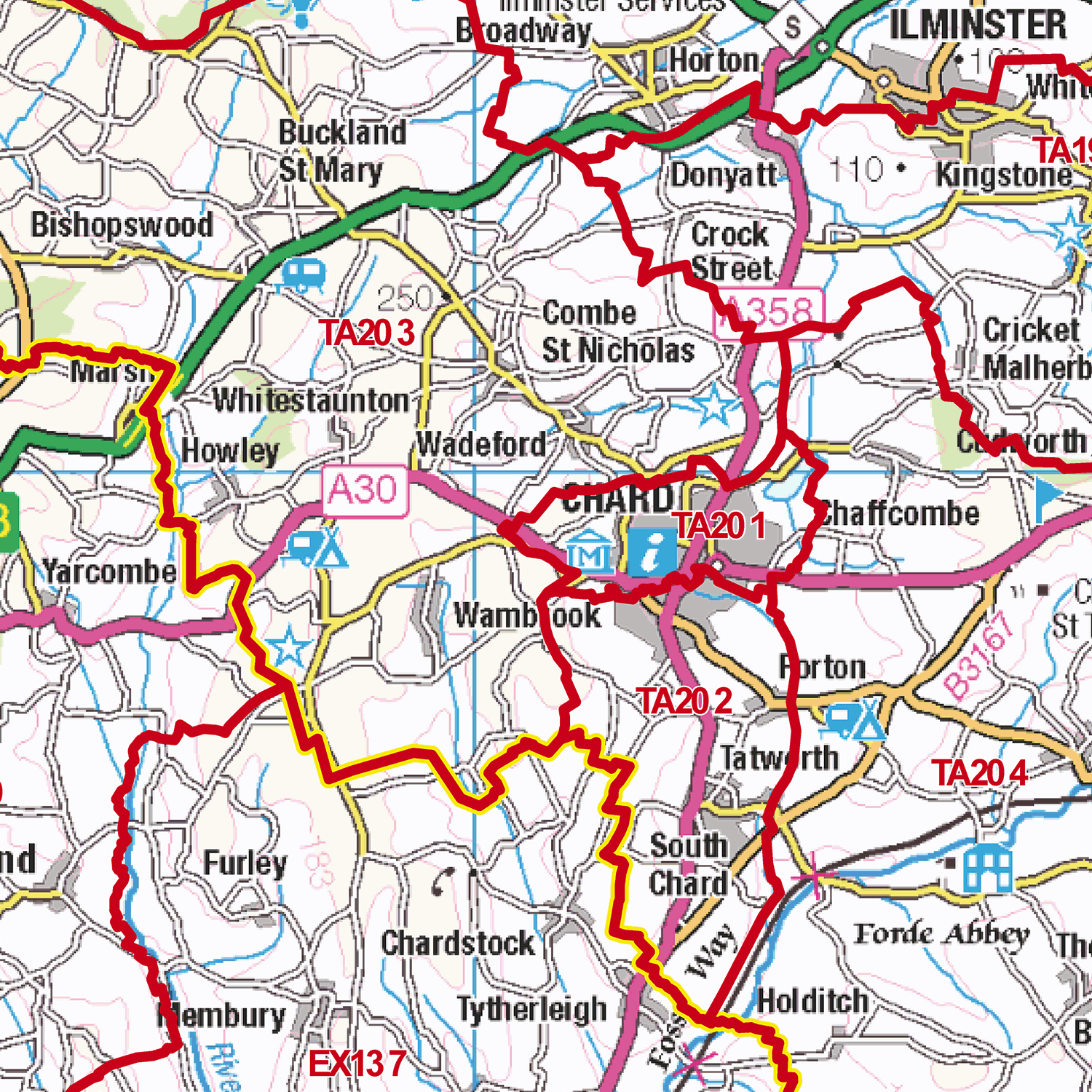 Dorchester - DT - Postcode Sector Map (G74)