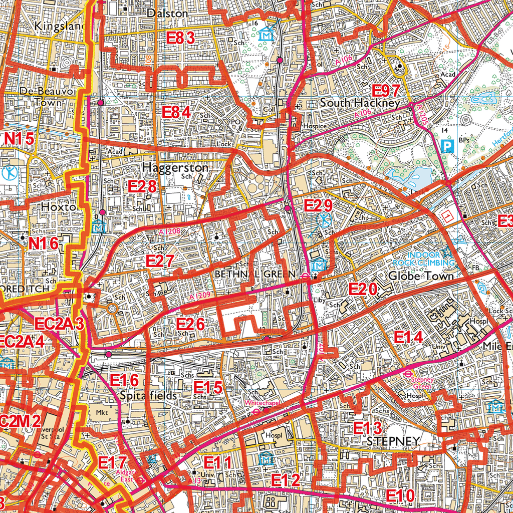 G75 Postcode Map East London - E - Postcode Sector Map (G75) – XYZ Maps