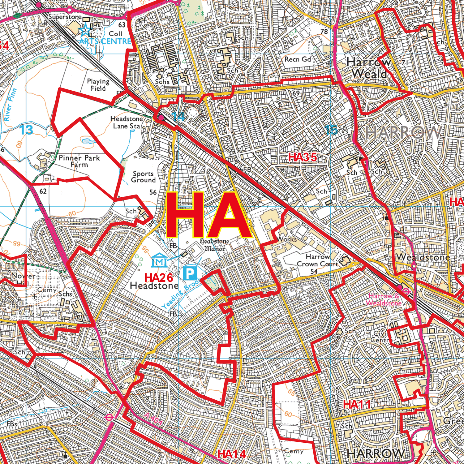 Harrow - HA - Postcode Sector Map (G78)