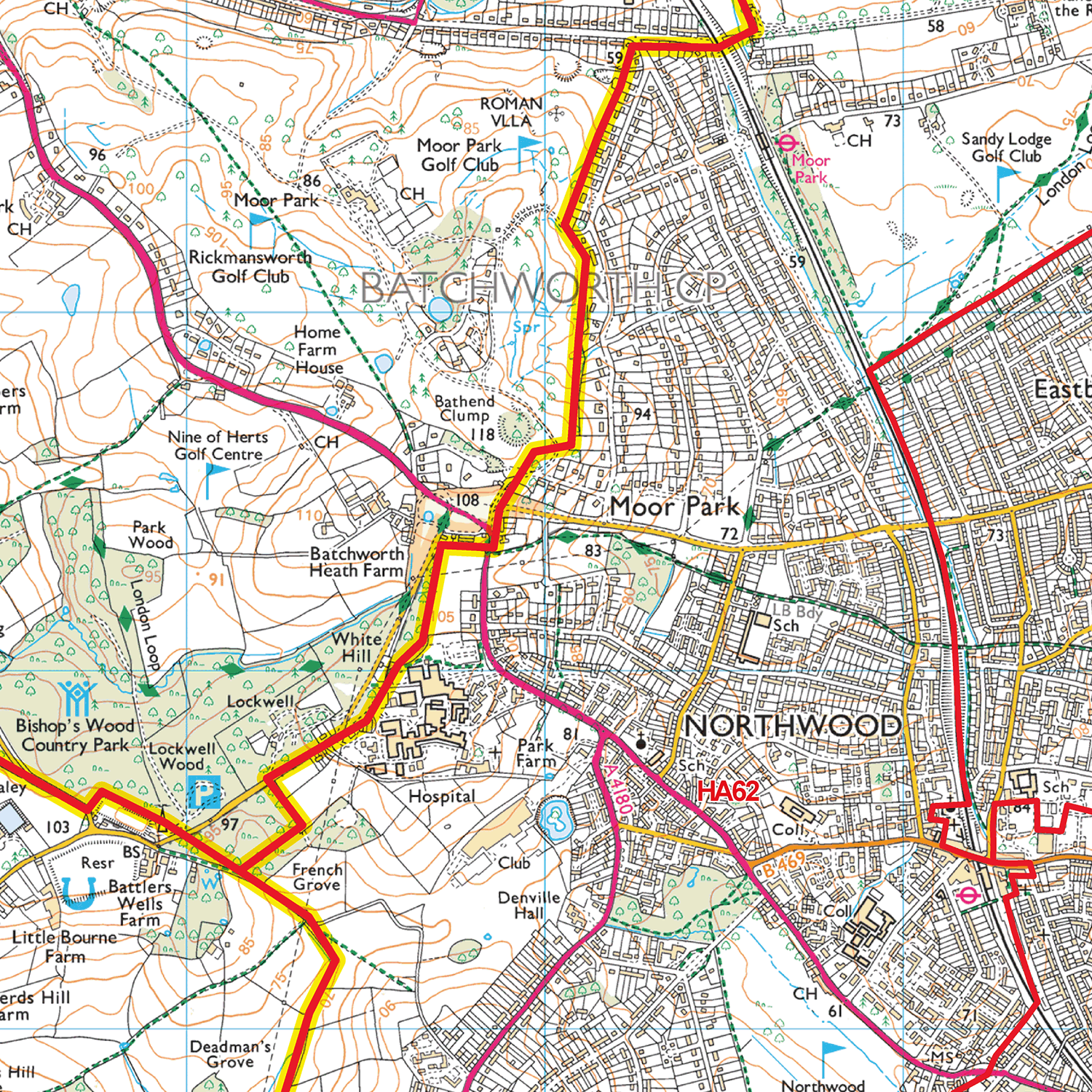 Harrow - HA - Postcode Sector Map (G78)