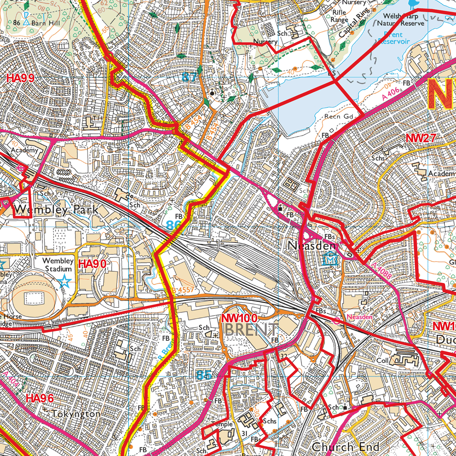 Harrow - HA - Postcode Sector Map (G78)