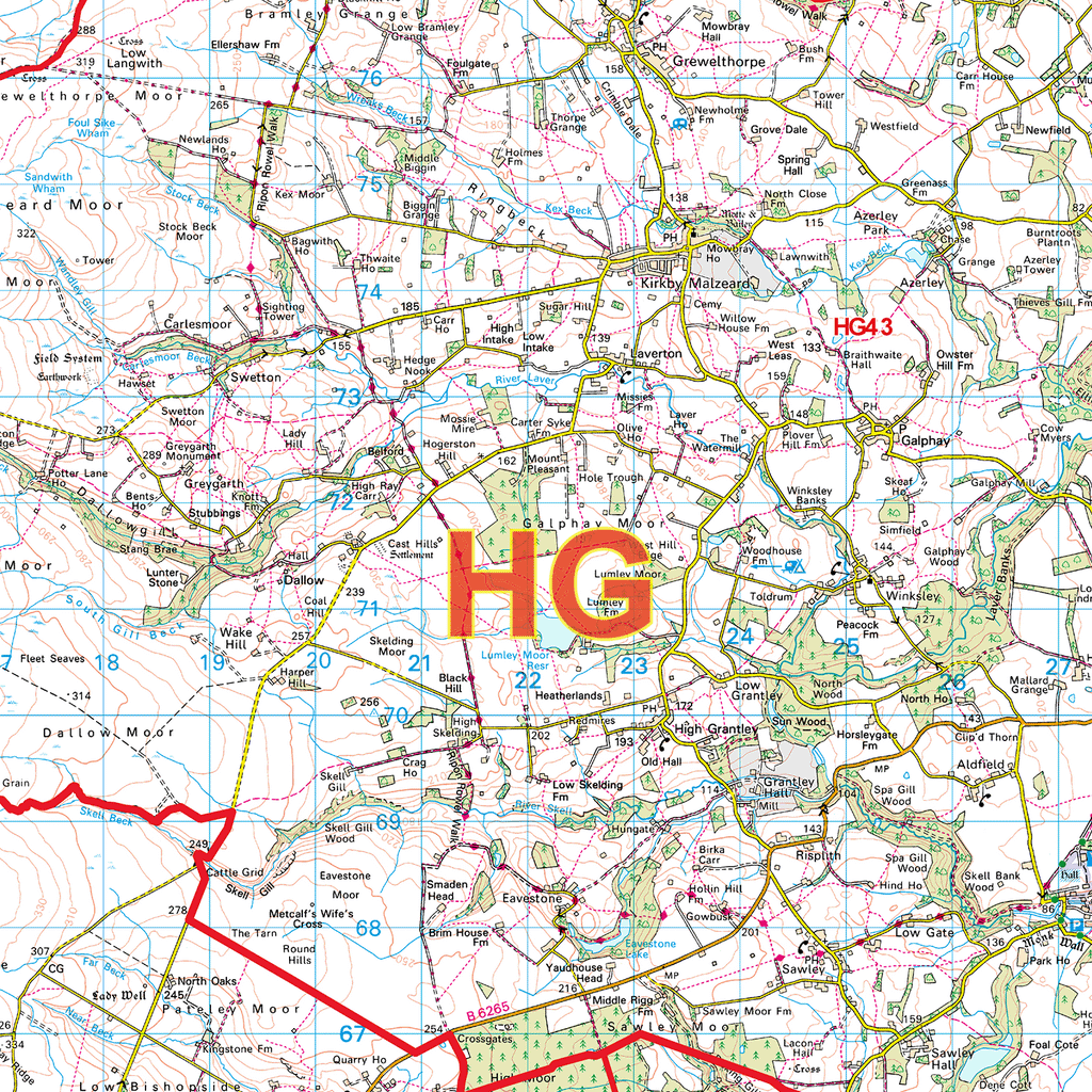 Harrogate - HG - Postcode Sector Map (G79)