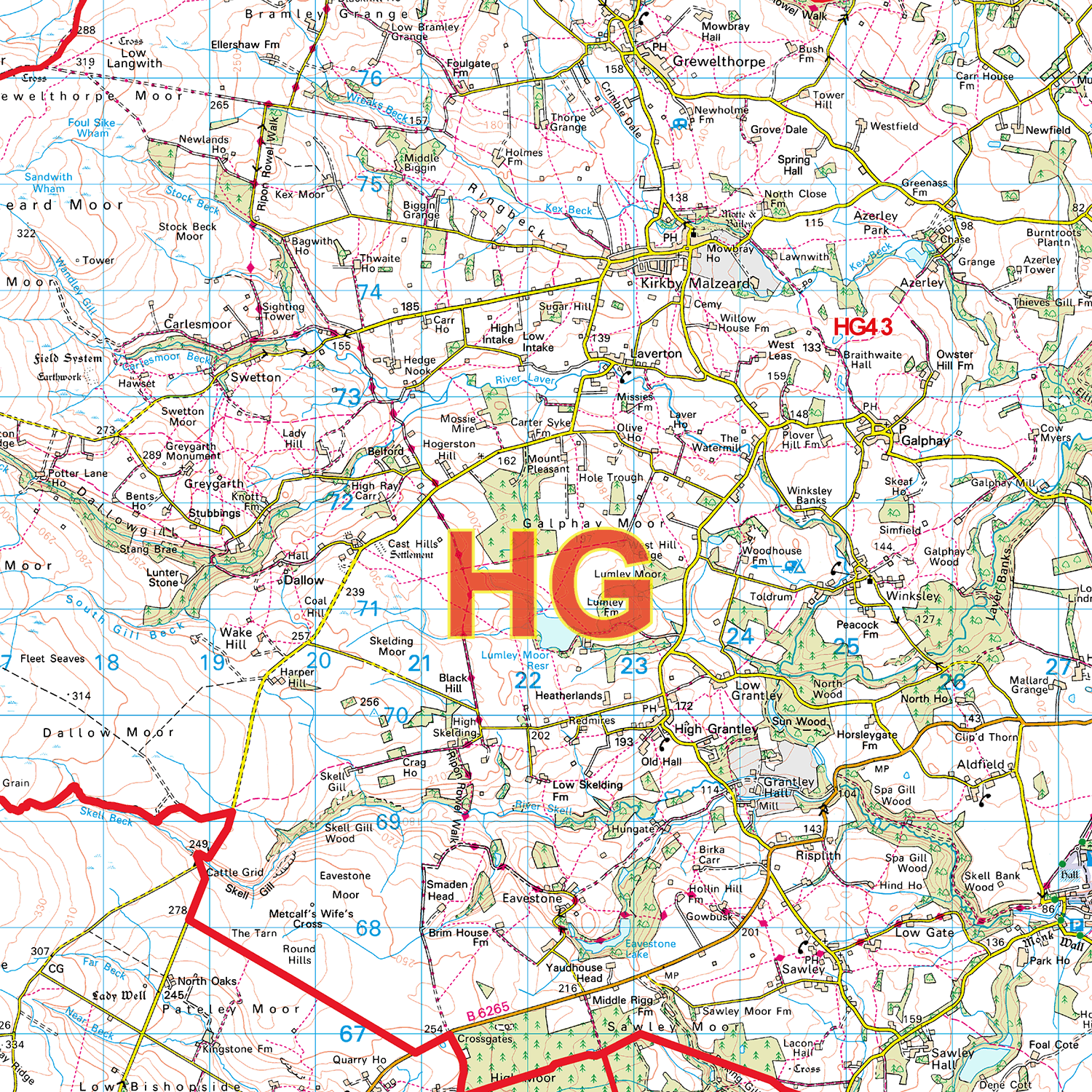 Harrogate - HG - Postcode Sector Map (G79)