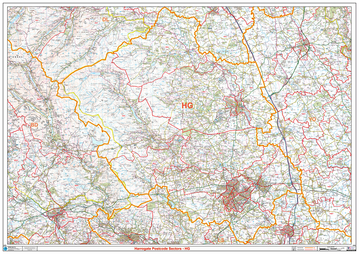Harrogate - HG - Postcode Sector Map (G79)