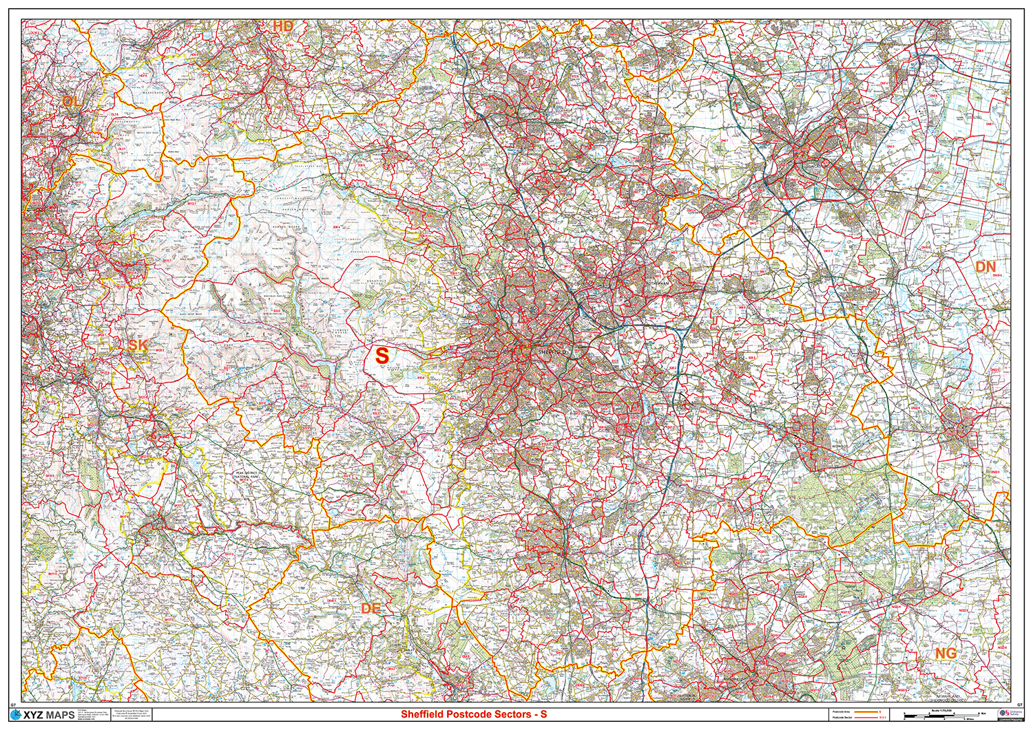 Sheffield - S - Postcode Sector Map (G7)