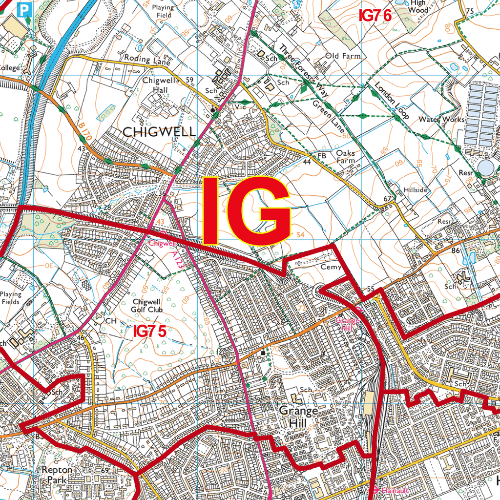 Ilford - IG - Postcode Sector Map (G82)