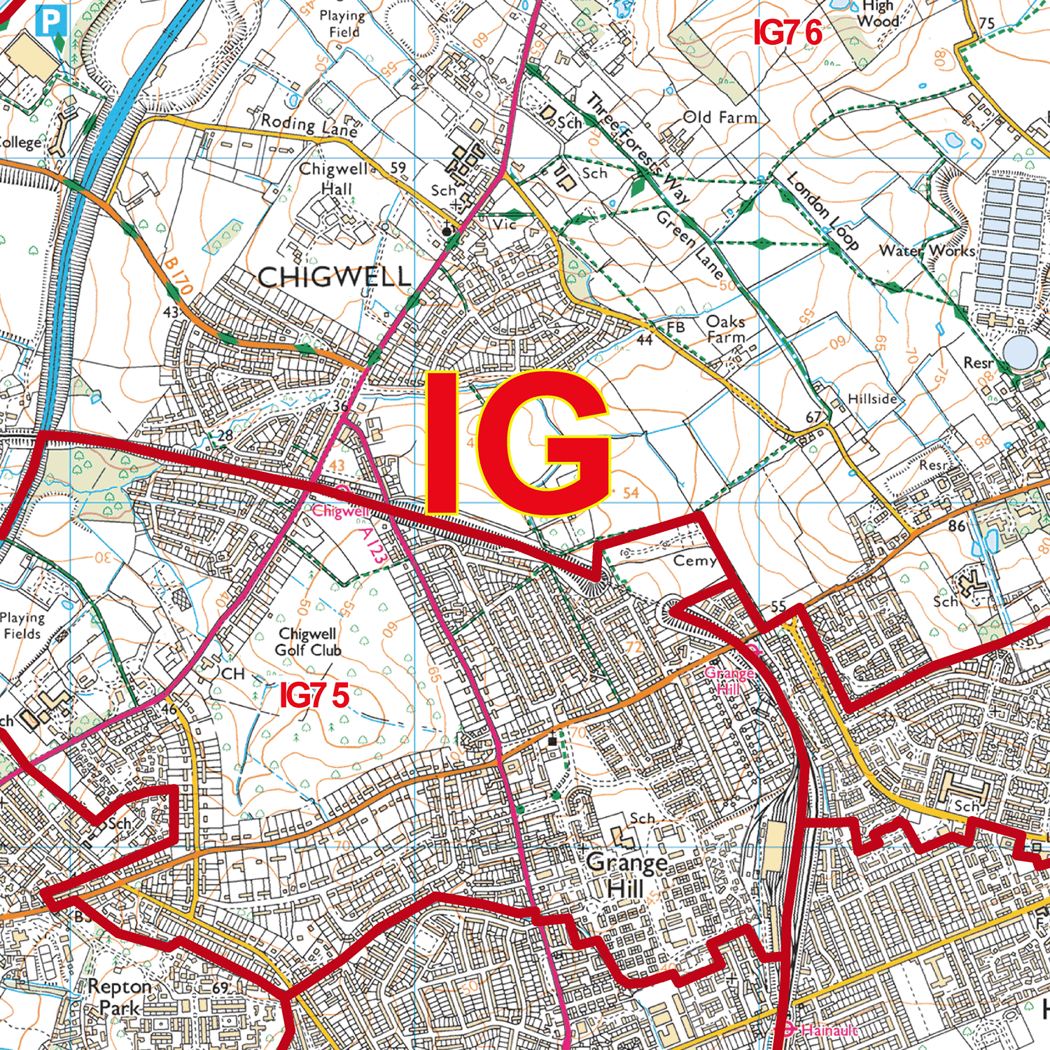 Ilford - IG - Postcode Sector Map (G82)