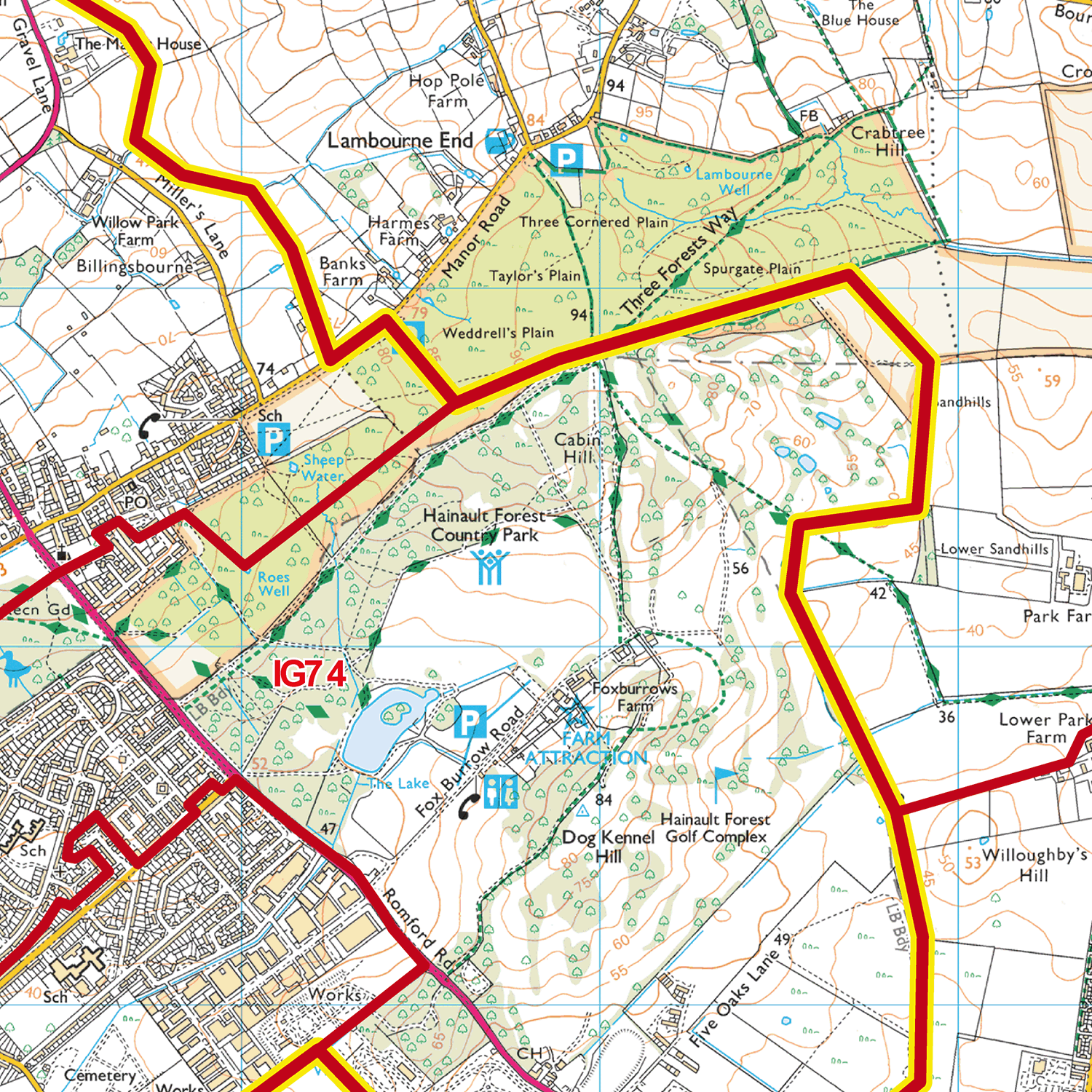 Ilford - IG - Postcode Sector Map (G82)