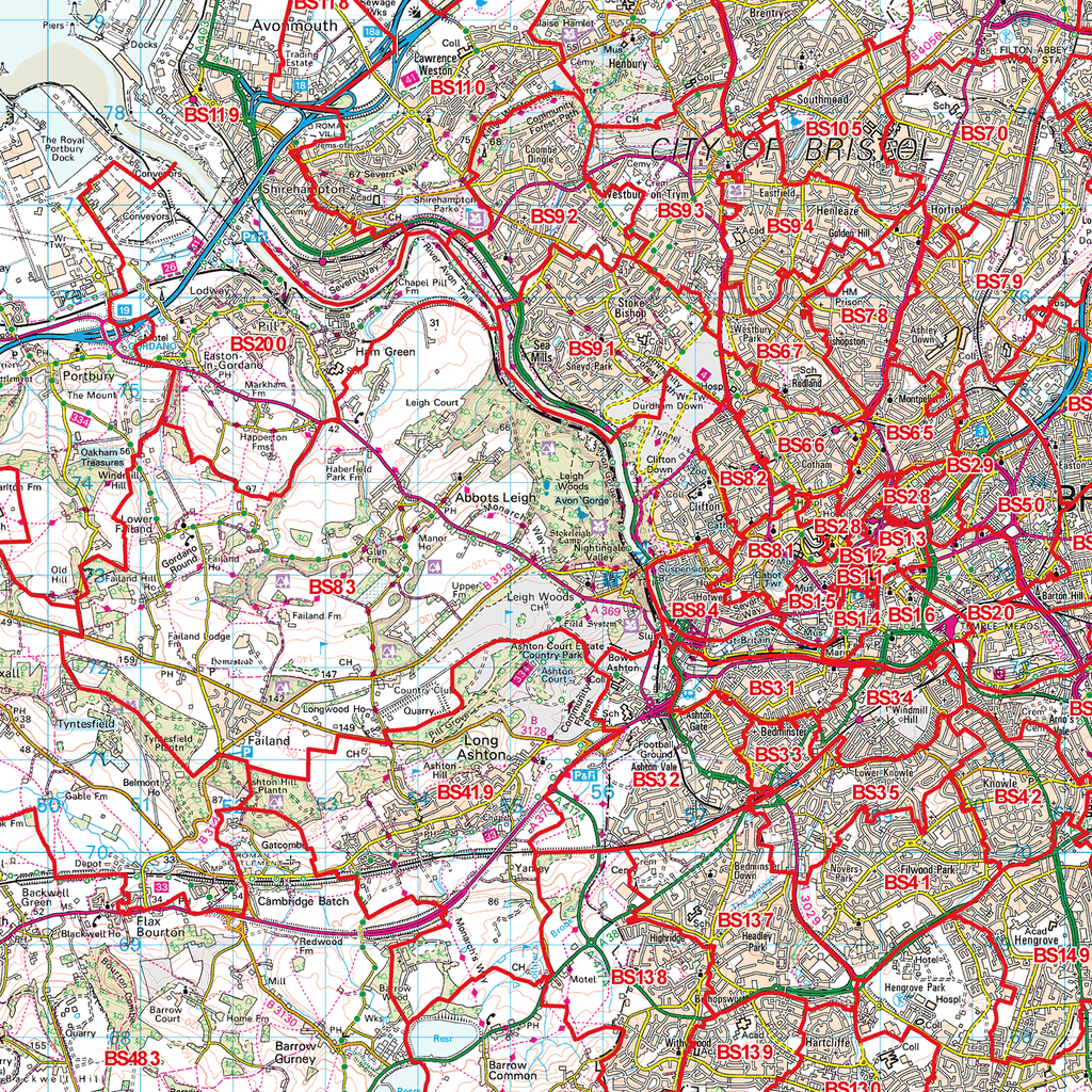 Bristol - BS - Postcode Sector Map (G8)