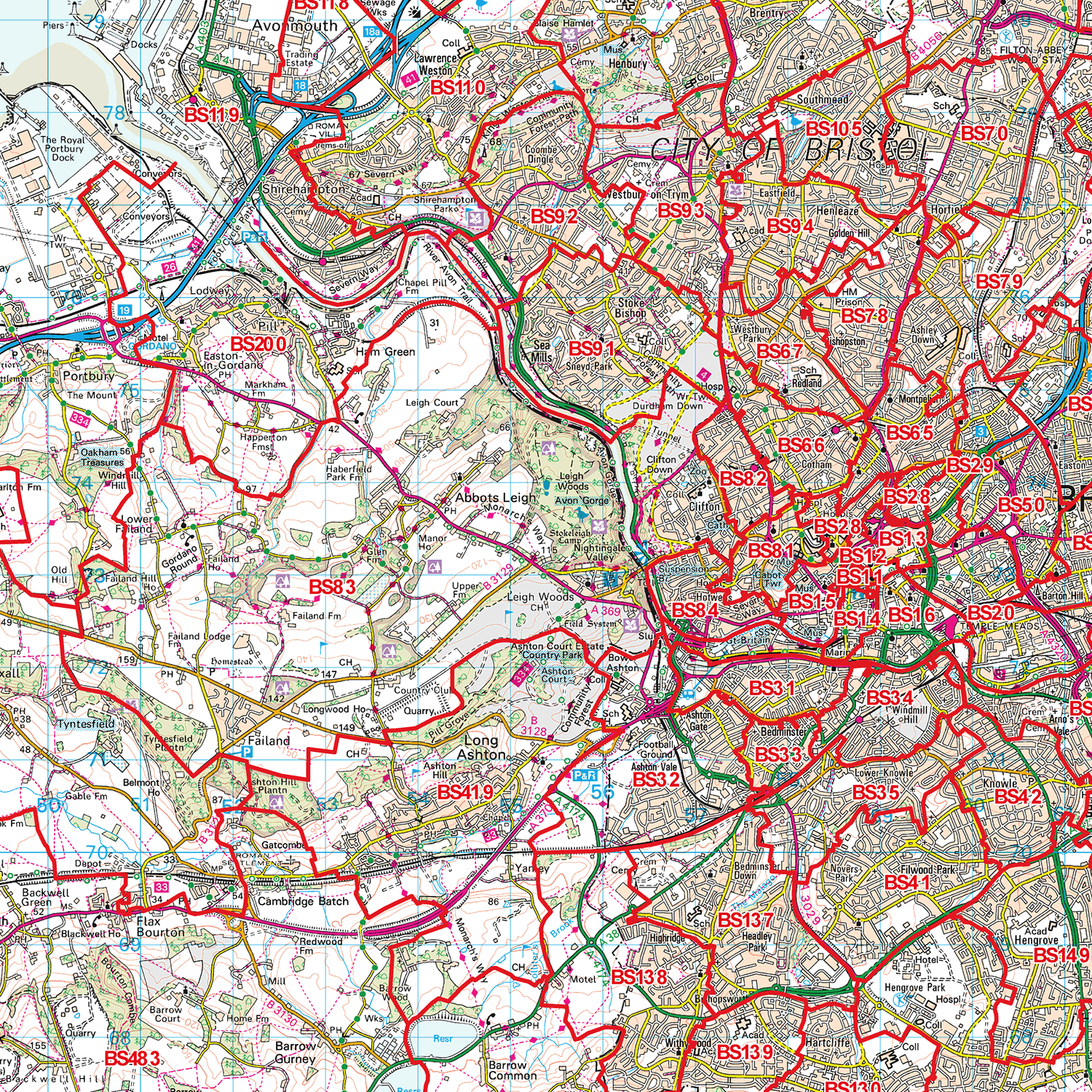 Bristol - BS - Postcode Sector Map (G8)