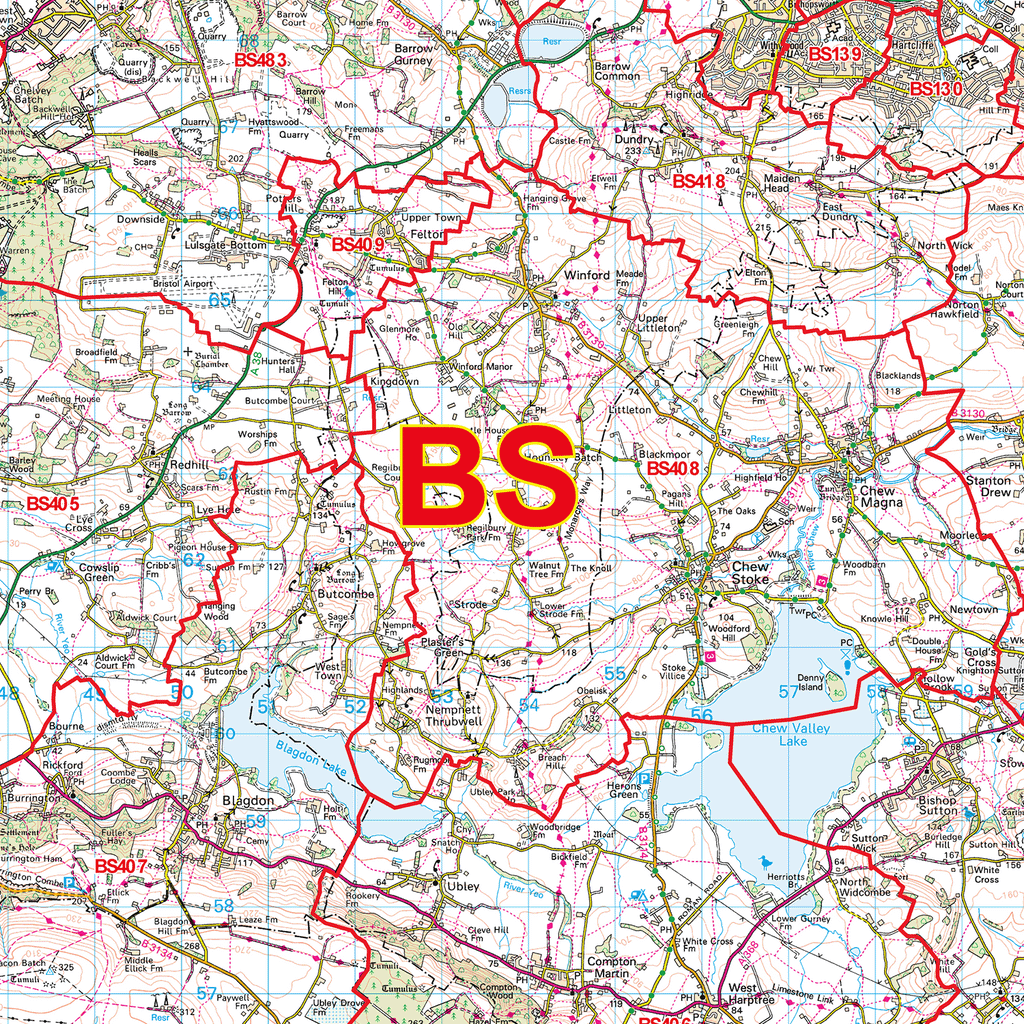 Bristol - BS - Postcode Sector Map (G8)