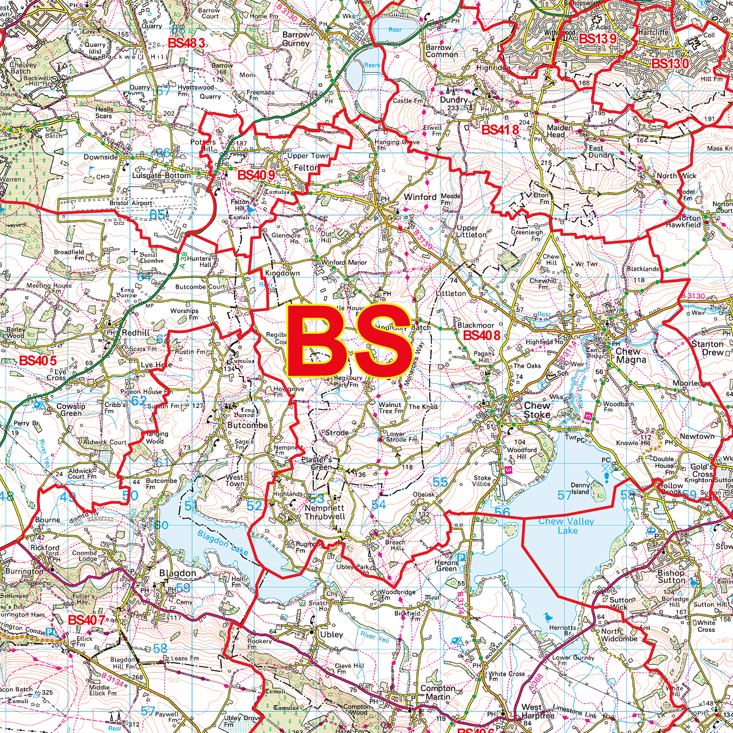 Bristol - BS - Postcode Sector Map (G8)