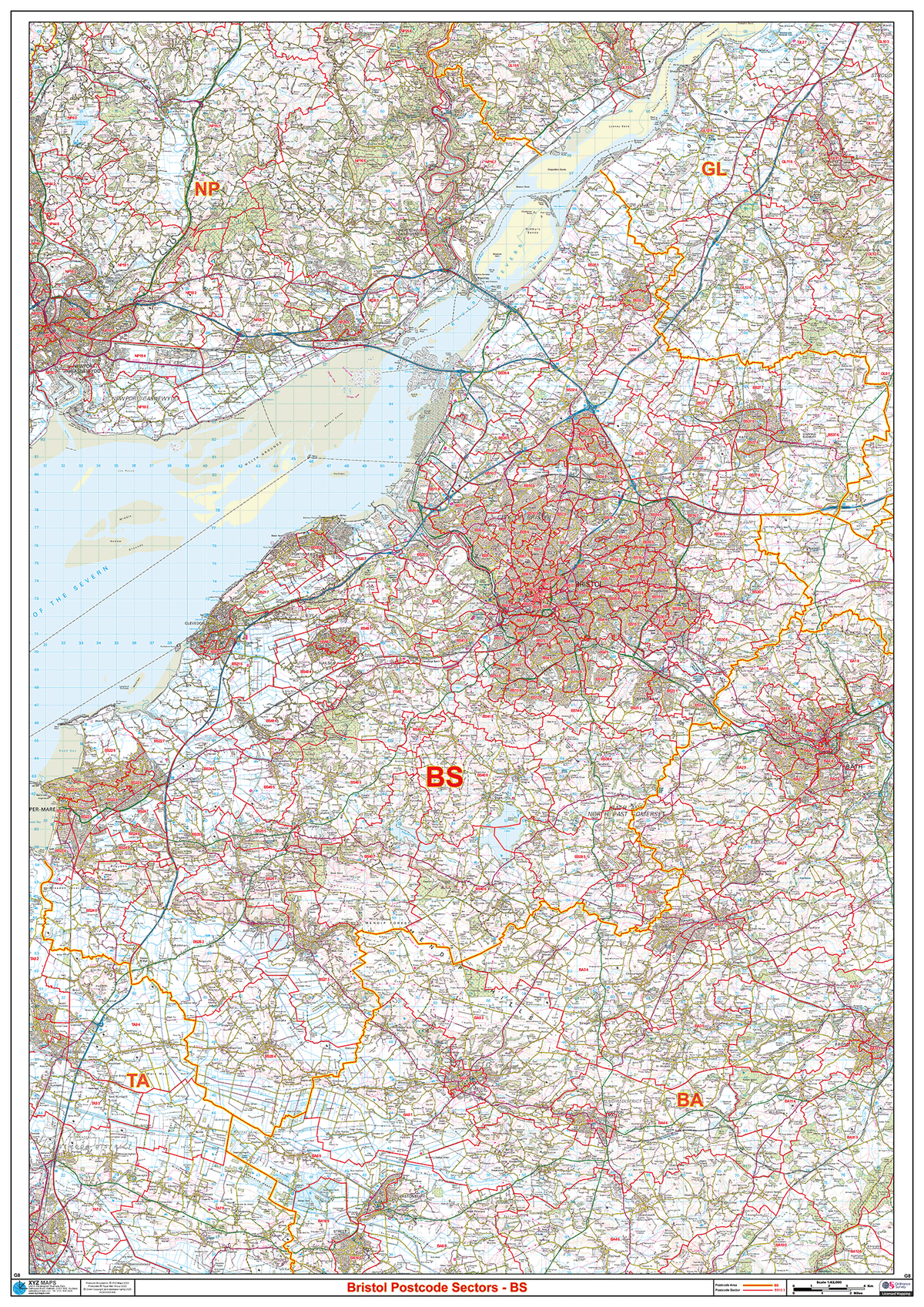 Bristol - BS - Postcode Sector Map (G8) – XYZ Maps
