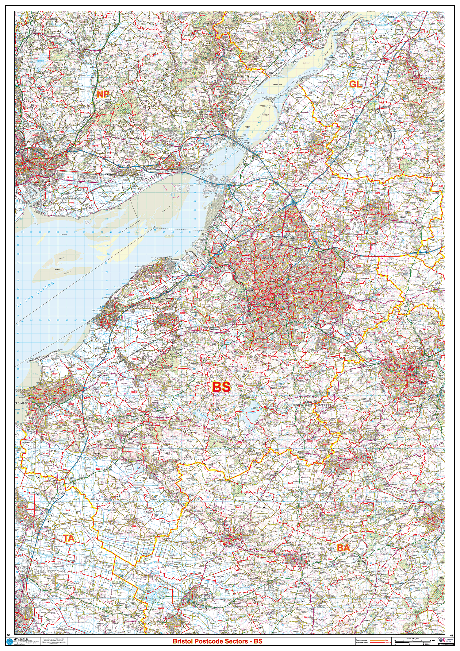 Bristol - BS - Postcode Sector Map (G8)
