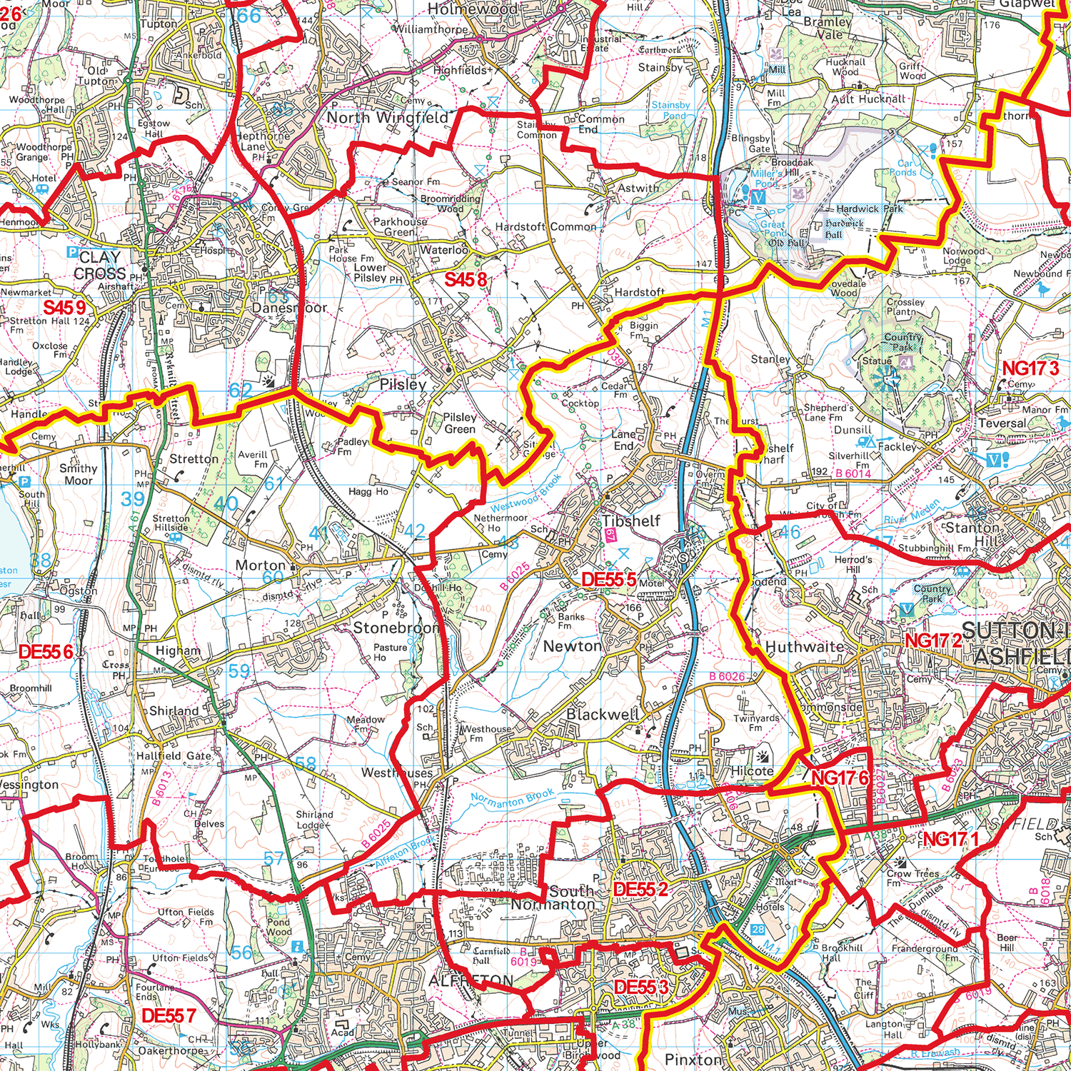 Derby - DE - Postcode Sector Map (G9)