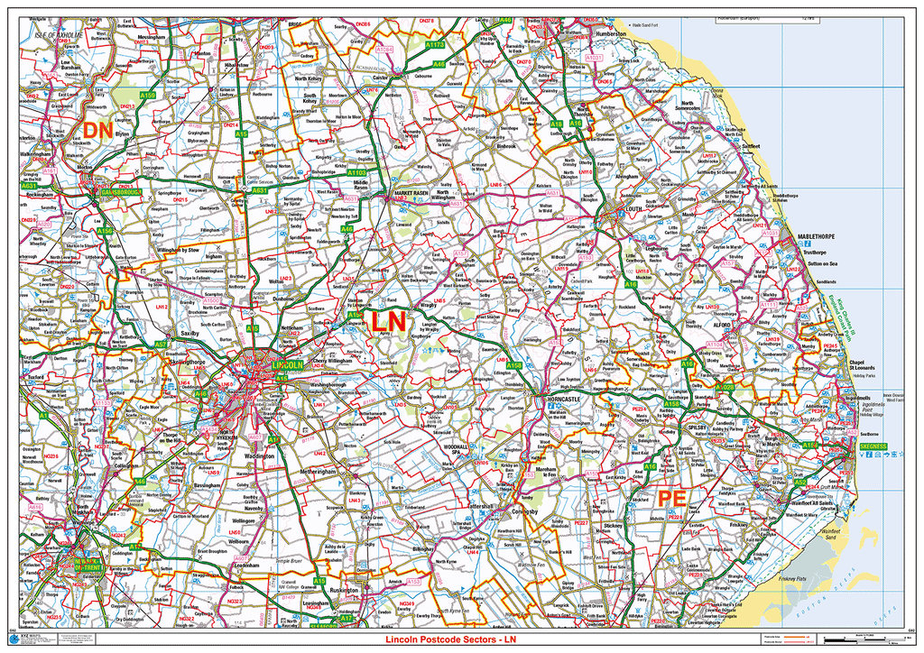Lincoln - LN - Postcode Sector Map (G92)