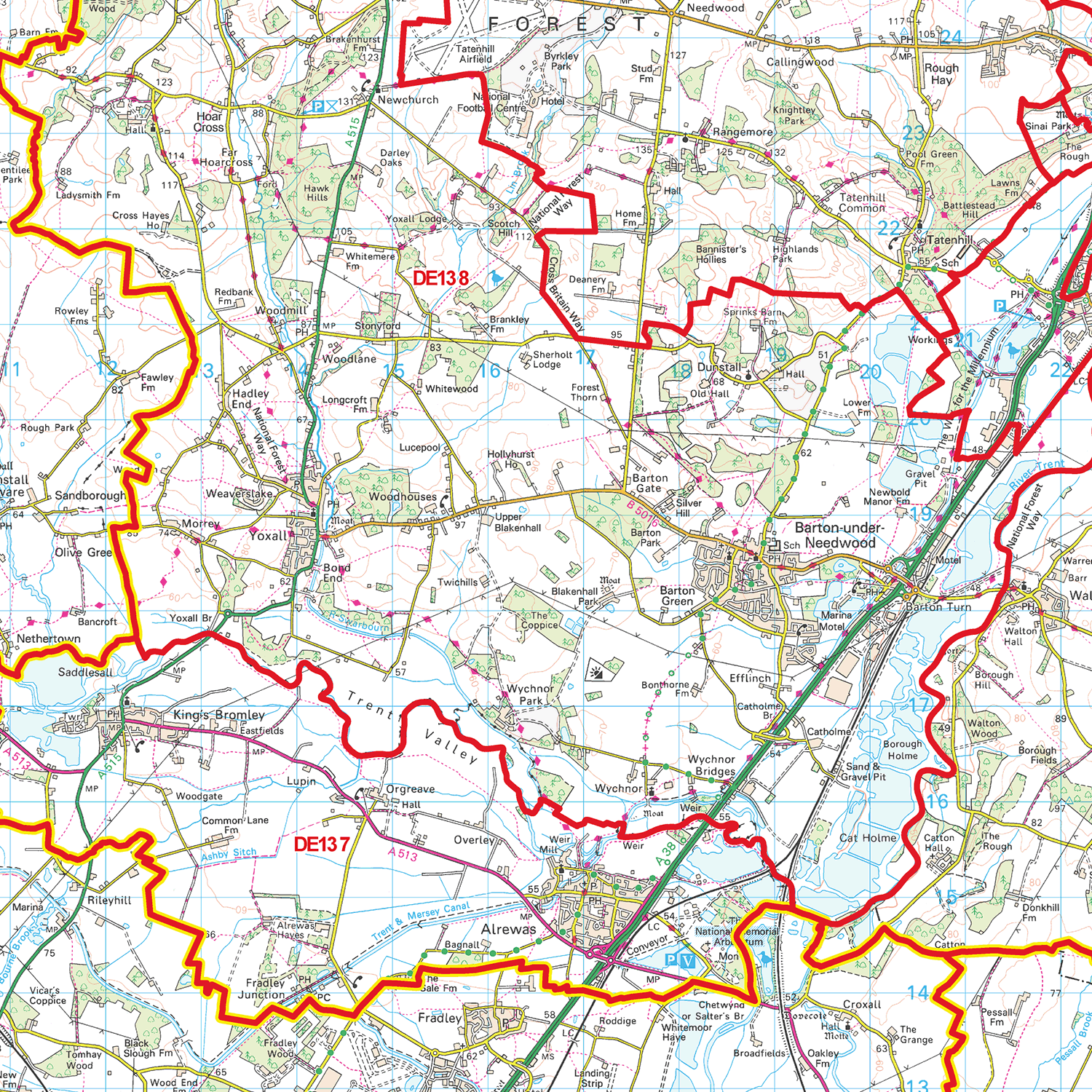 Derby - DE - Postcode Sector Map (G9)
