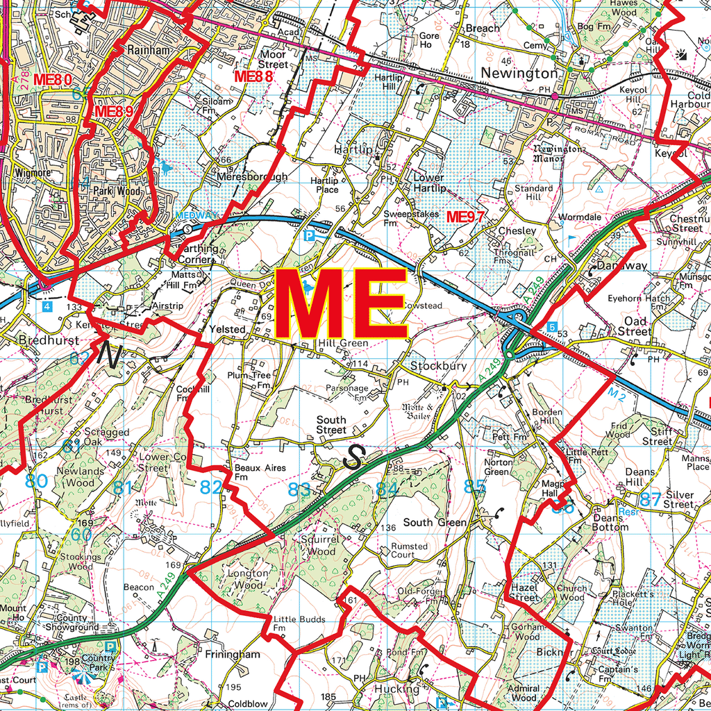 Medway - ME - Postcode Sector Map (G93)