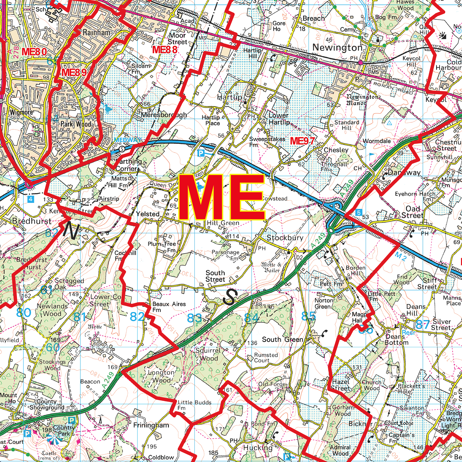 Medway - ME - Postcode Sector Map (G93)