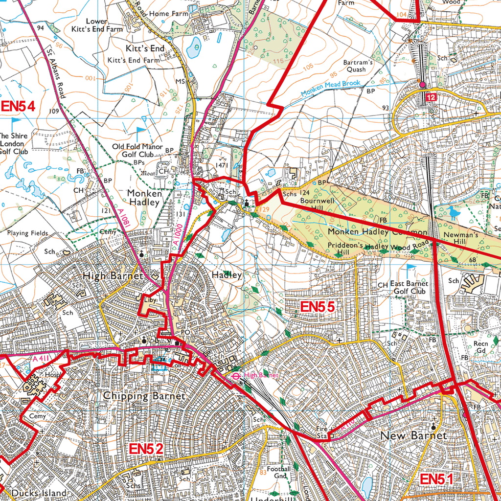 North London - N - Postcode Sector Map (G95)