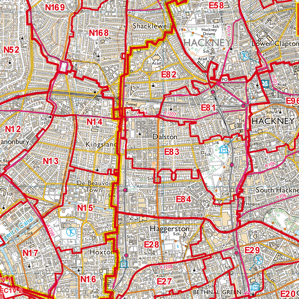 North London - N - Postcode Sector Map (G95)