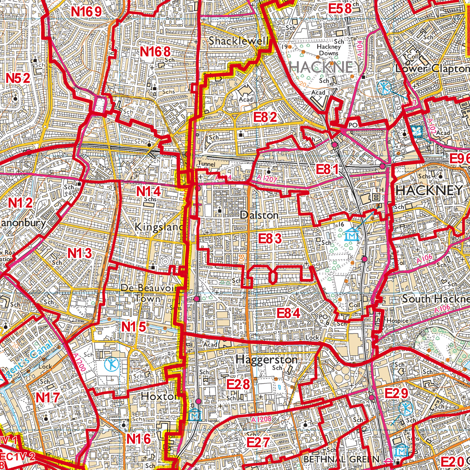 North London - N - Postcode Sector Map (G95)